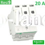 Автоматический выключатель 3Р 20А, C, 6кА, Schneider Electric RESI9 (R9F12320)